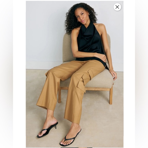 Reformation Vida Poplin Low Rise Cargo Pant Size: 6